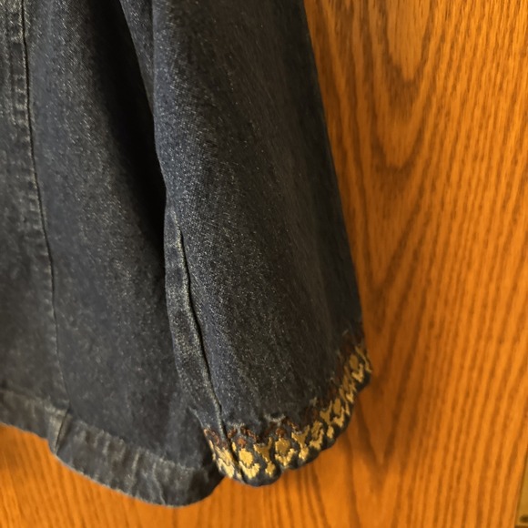 NorthCrest Denim Jacket XL Embroidered Pinecone Rustic Western Retro Style - Picture 5 of 16